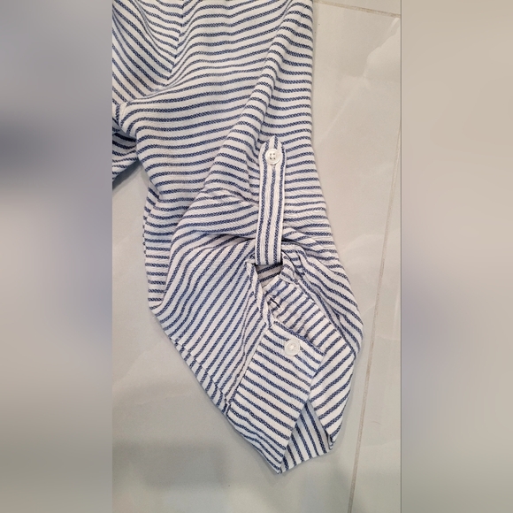 Striped V-Neck Women's Top - Picture 4 of 4